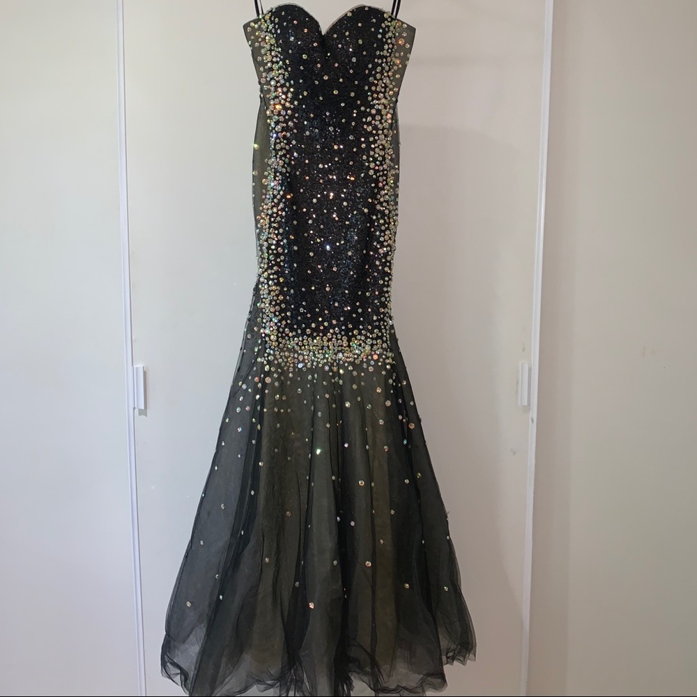 Black sparkly long dress